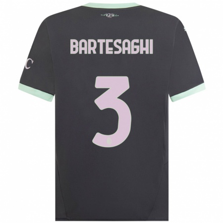 Kandiny Kinder Davide Bartesaghi #3 Grau Ausweichtrikot Trikot 2024/25 T-Shirt