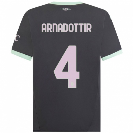 Kandiny Kinder Guony Arnadottir #4 Grau Ausweichtrikot Trikot 2024/25 T-Shirt