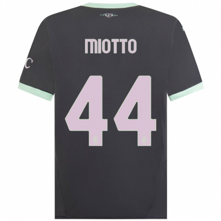 Kandiny Kinder Giorgia Miotto #44 Grau Ausweichtrikot Trikot 2024/25 T-Shirt