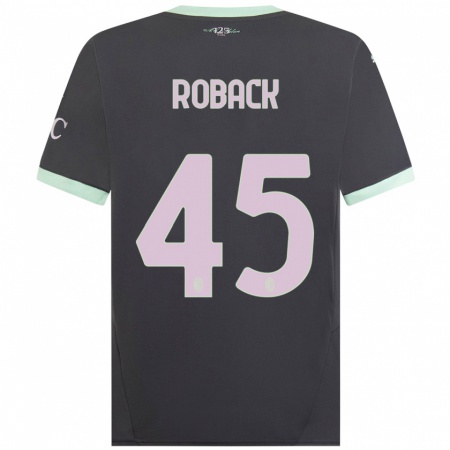 Kandiny Kinder Emil Roback #45 Grau Ausweichtrikot Trikot 2024/25 T-Shirt