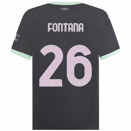 Kandiny Kinder Francesco Fontana #26 Grau Ausweichtrikot Trikot 2024/25 T-Shirt