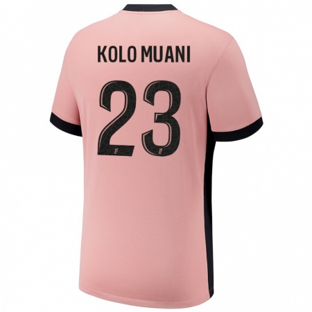 Kandiny Kinder Randal Kolo Muani #23 Rostros Ausweichtrikot Trikot 2024/25 T-Shirt