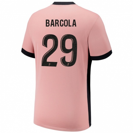 Kandiny Kinder Bradley Barcola #29 Rostros Ausweichtrikot Trikot 2024/25 T-Shirt