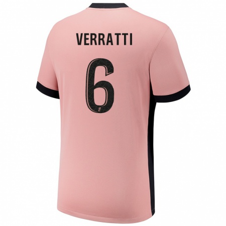 Kandiny Kinder Marco Verratti #6 Rostros Ausweichtrikot Trikot 2024/25 T-Shirt