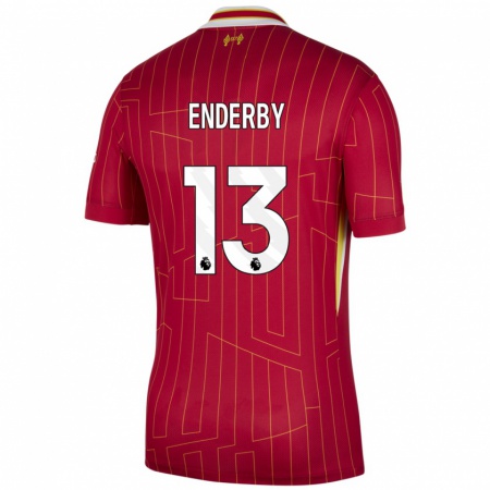 Kandiny Herren Mia Enderby #13 Rot Gelb Weiß Heimtrikot Trikot 2024/25 T-Shirt