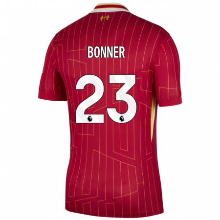 Kandiny Herren Gemma Bonner #23 Rot Gelb Weiß Heimtrikot Trikot 2024/25 T-Shirt