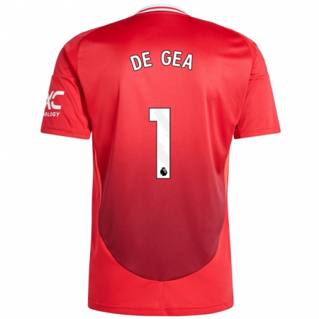 Kandiny Herren David De Gea #1 Hellrot Heimtrikot Trikot 2024/25 T-Shirt