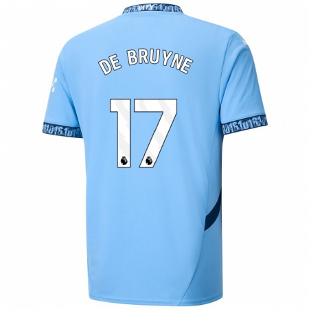 Kandiny Herren Kevin De Bruyne #17 Marineblau Heimtrikot Trikot 2024/25 T-Shirt