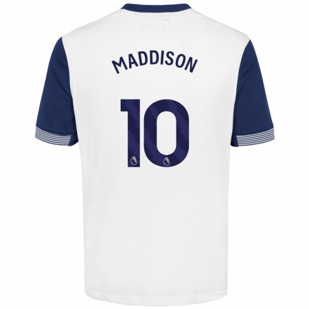 Kandiny Herren James Maddison #10 Weiß Blau Heimtrikot Trikot 2024/25 T-Shirt