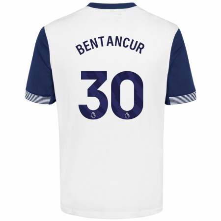 Kandiny Herren Rodrigo Bentancur #30 Weiß Blau Heimtrikot Trikot 2024/25 T-Shirt