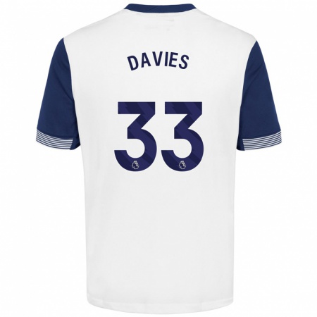 Kandiny Herren Ben Davies #33 Weiß Blau Heimtrikot Trikot 2024/25 T-Shirt