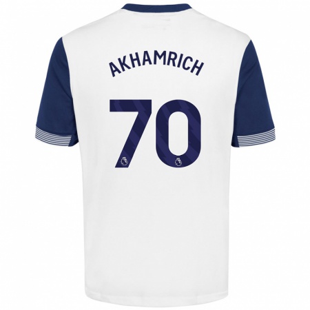 Kandiny Herren Yusuf Akhamrich #70 Weiß Blau Heimtrikot Trikot 2024/25 T-Shirt