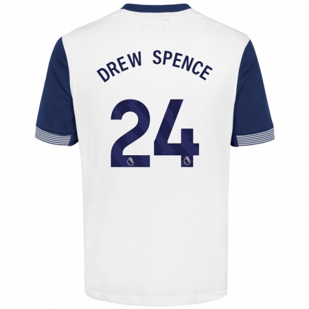 Kandiny Herren Drew Spence #24 Weiß Blau Heimtrikot Trikot 2024/25 T-Shirt