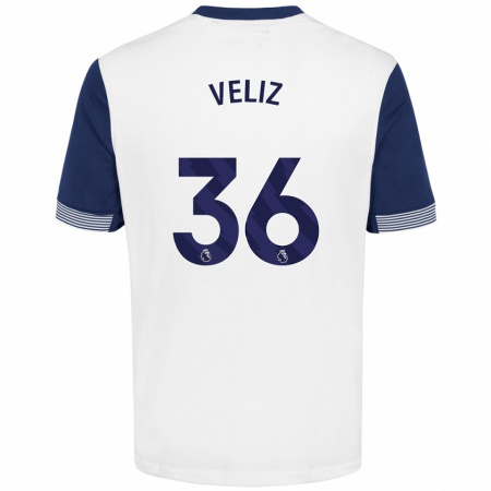 Kandiny Herren Alejo Véliz #36 Weiß Blau Heimtrikot Trikot 2024/25 T-Shirt