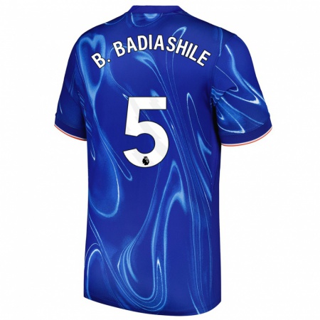 Kandiny Herren Benoît Badiashile #5 Blau Weiß Heimtrikot Trikot 2024/25 T-Shirt