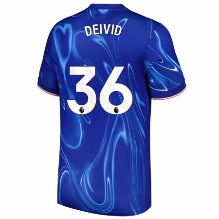 Kandiny Herren Deivid Washington #36 Blau Weiß Heimtrikot Trikot 2024/25 T-Shirt