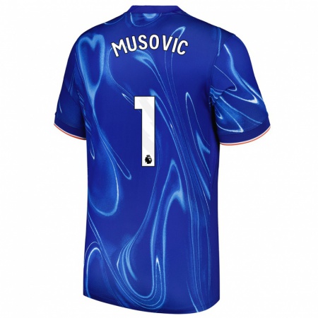 Kandiny Herren Zećira Mušović #1 Blau Weiß Heimtrikot Trikot 2024/25 T-Shirt