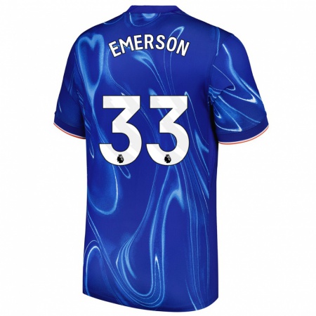 Kandiny Herren Emerson #33 Blau Weiß Heimtrikot Trikot 2024/25 T-Shirt