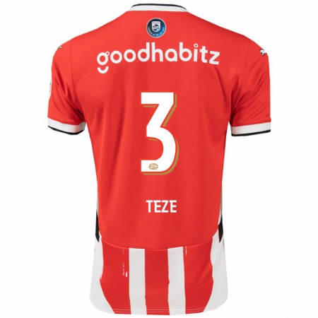 Kandiny Herren Jordan Teze #3 Rot Weiß Heimtrikot Trikot 2024/25 T-Shirt