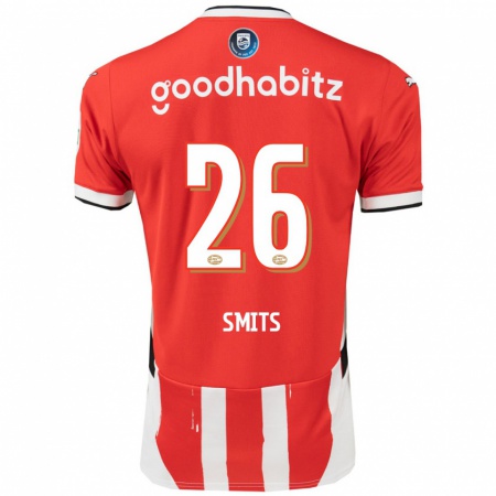 Kandiny Herren Eef Smits #26 Rot Weiß Heimtrikot Trikot 2024/25 T-Shirt