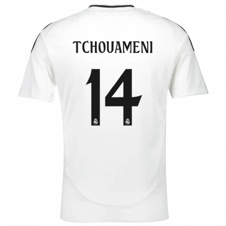 Kandiny Herren Aurélien Tchouaméni #14 Weiß Heimtrikot Trikot 2024/25 T-Shirt