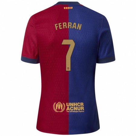 Kandiny Herren Ferran Torres #7 Blau Rot Heimtrikot Trikot 2024/25 T-Shirt