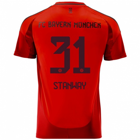 Kandiny Herren Georgia Stanway #31 Rot Heimtrikot Trikot 2024/25 T-Shirt