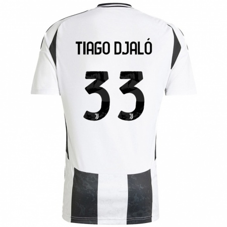 Kandiny Herren Tiago Djaló #33 Weiß Schwarz Heimtrikot Trikot 2024/25 T-Shirt