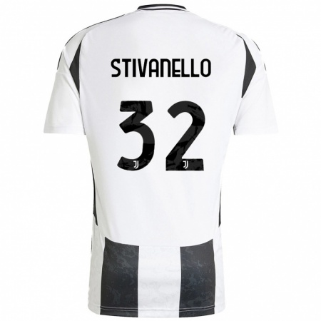 Kandiny Herren Riccardo Stivanello #32 Weiß Schwarz Heimtrikot Trikot 2024/25 T-Shirt