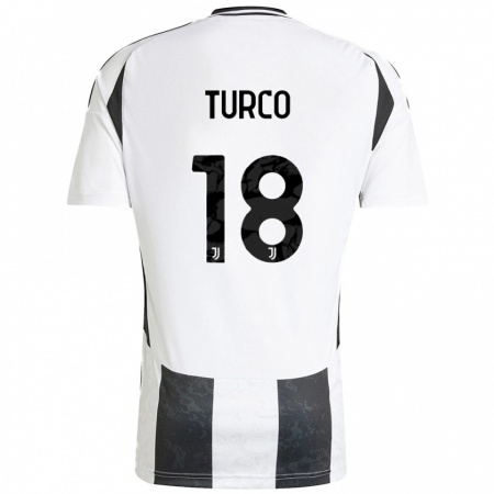 Kandiny Herren Nicolo Turco #18 Weiß Schwarz Heimtrikot Trikot 2024/25 T-Shirt