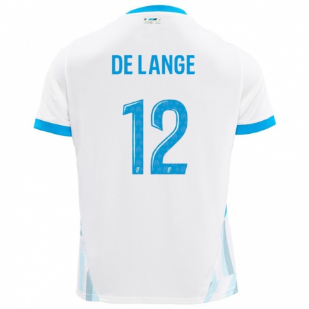 Kandiny Herren Jeffrey De Lange #12 Weiß Himmelblau Heimtrikot Trikot 2024/25 T-Shirt