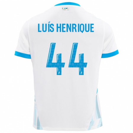 Kandiny Herren Luis Henrique #44 Weiß Himmelblau Heimtrikot Trikot 2024/25 T-Shirt