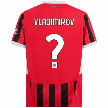 Kandiny Herren Valeri Vladimirov #0 Rot Schwarz Heimtrikot Trikot 2024/25 T-Shirt