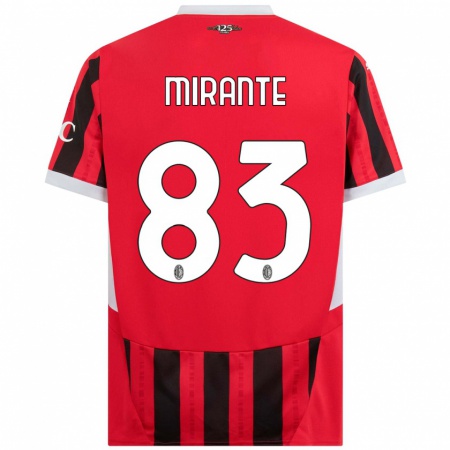 Kandiny Herren Antonio Mirante #83 Rot Schwarz Heimtrikot Trikot 2024/25 T-Shirt