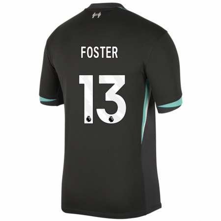 Kandiny Herren Rylee Foster #13 Schwarz Anthrazitweiß Auswärtstrikot Trikot 2024/25 T-Shirt