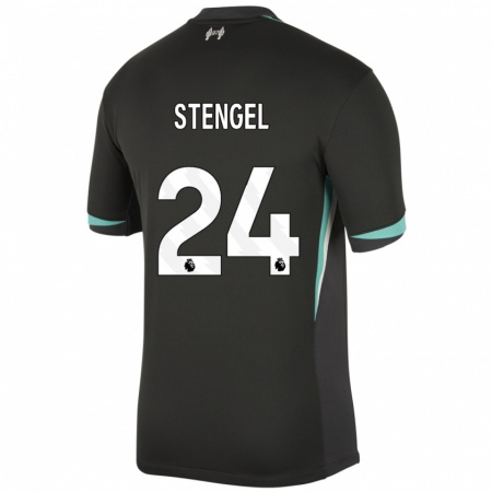 Kandiny Herren Katie Stengel #24 Schwarz Anthrazitweiß Auswärtstrikot Trikot 2024/25 T-Shirt