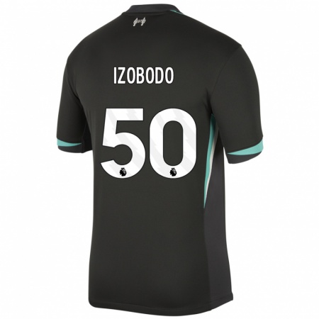 Kandiny Herren Elijah Izobodo John #50 Schwarz Anthrazitweiß Auswärtstrikot Trikot 2024/25 T-Shirt