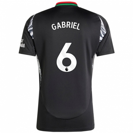 Kandiny Herren Gabriel Magalhães #6 Schwarz Auswärtstrikot Trikot 2024/25 T-Shirt