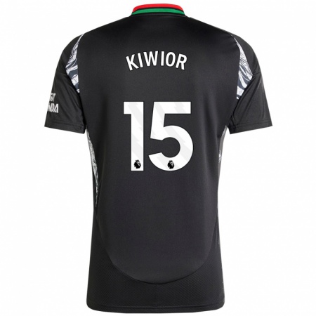 Kandiny Herren Jakub Kiwior #15 Schwarz Auswärtstrikot Trikot 2024/25 T-Shirt