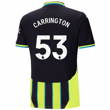 Kandiny Herren Ezra Carrington #53 Blaugelb Auswärtstrikot Trikot 2024/25 T-Shirt