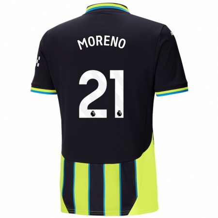 Kandiny Herren Marlos Moreno #21 Blaugelb Auswärtstrikot Trikot 2024/25 T-Shirt