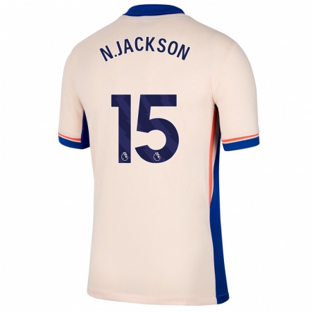 Kandiny Herren Nicolas Jackson #15 Hellbeige Auswärtstrikot Trikot 2024/25 T-Shirt