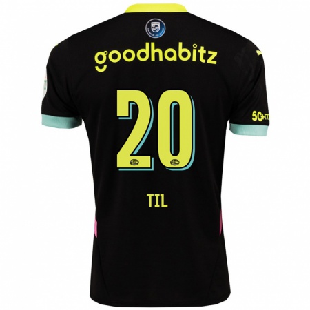 Kandiny Herren Guus Til #20 Schwarz Gelb Auswärtstrikot Trikot 2024/25 T-Shirt