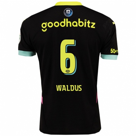 Kandiny Herren Maruschka Waldus #6 Schwarz Gelb Auswärtstrikot Trikot 2024/25 T-Shirt