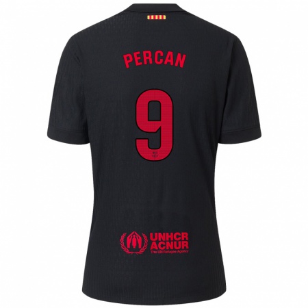 Kandiny Herren Diego Percan #9 Schwarz Rot Auswärtstrikot Trikot 2024/25 T-Shirt