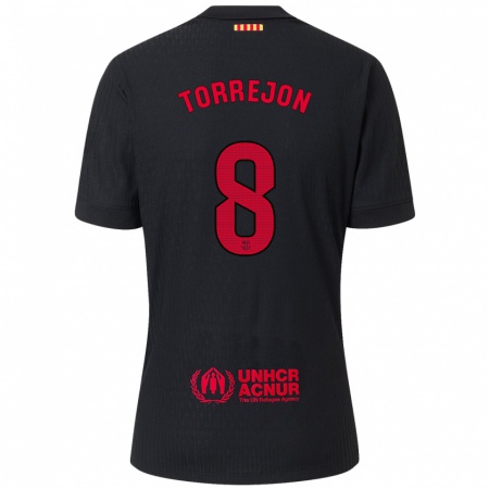 Kandiny Herren Marta Torrejón #8 Schwarz Rot Auswärtstrikot Trikot 2024/25 T-Shirt