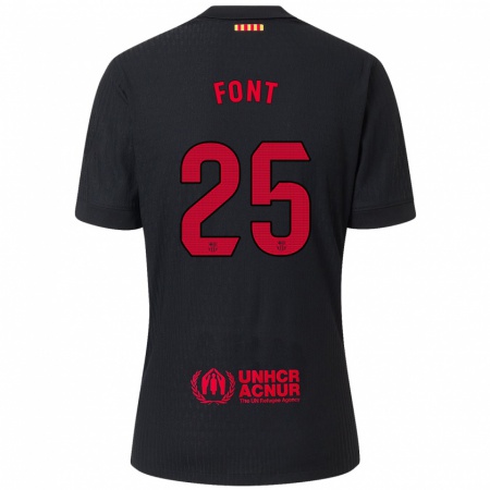 Kandiny Herren Gemma Font #25 Schwarz Rot Auswärtstrikot Trikot 2024/25 T-Shirt