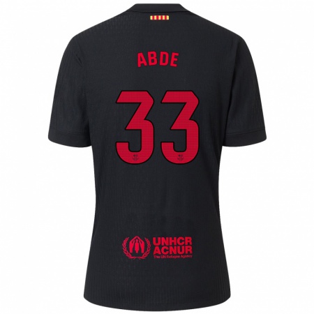 Kandiny Herren Ez Abde #33 Schwarz Rot Auswärtstrikot Trikot 2024/25 T-Shirt