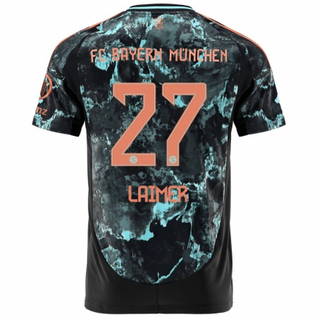 Kandiny Herren Konrad Laimer #27 Schwarz Auswärtstrikot Trikot 2024/25 T-Shirt