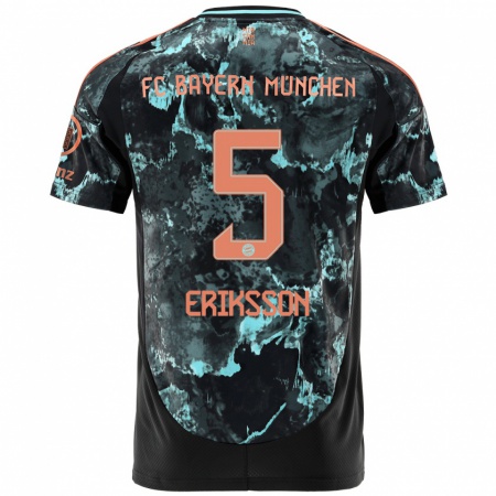 Kandiny Herren Magdalena Eriksson #5 Schwarz Auswärtstrikot Trikot 2024/25 T-Shirt